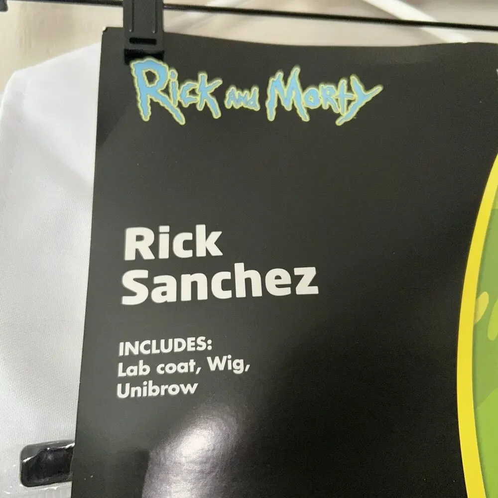 Rick and Morty Rick Sanchez costume Adult LG/XL Halloween Coat Wig Spirit Brand